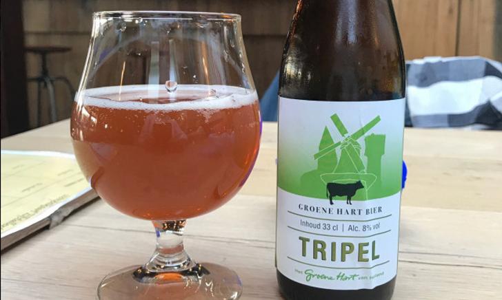 Groene Hart Tripel fles en glas